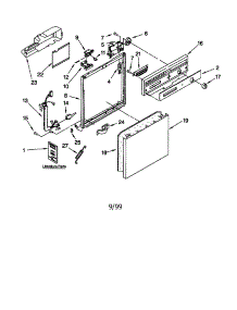 Frame And Console parts for Kenmore Dishwasher 665.16669991 (66516669991, 665 16669991) from AppliancePartsPros.com