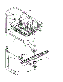 Upper Dishrack And Water Feed parts for Kenmore Dishwasher 665.16682000 (66516682000, 665 16682000) from AppliancePartsPros.com