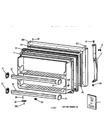 Freezer Door parts for Kenmore Refrigerator 363.78167891 (36378167891, 363 78167891) from AppliancePartsPros.com