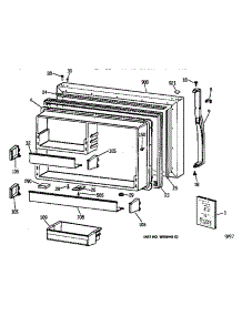 Freezer Door parts for Kenmore Refrigerator 363.78592892 (36378592892, 363 78592892) from AppliancePartsPros.com