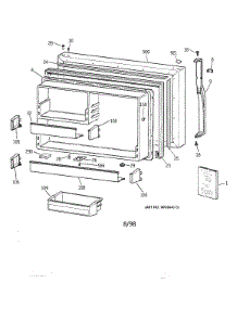 Freezer Door parts for Kenmore Refrigerator 363.78592894 (36378592894, 363 78592894) from AppliancePartsPros.com
