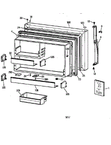 Freezer Door parts for Kenmore Refrigerator 363.78597892 (36378597892, 363 78597892) from AppliancePartsPros.com