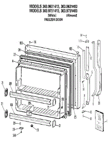 Freezer Door parts for Kenmore Refrigerator 363.9731483 (3639731483, 363 9731483) from AppliancePartsPros.com