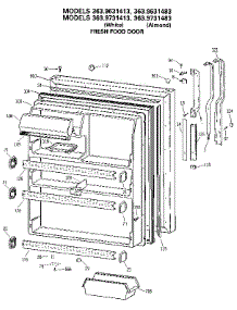 Fresh Food Door parts for Kenmore Refrigerator 363.9731483 (3639731483, 363 9731483) from AppliancePartsPros.com