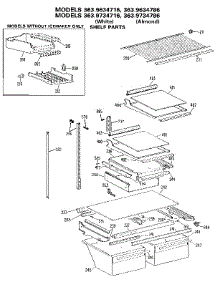 Shelf parts for Kenmore Refrigerator 363.9734716 (3639734716, 363 9734716) from AppliancePartsPros.com