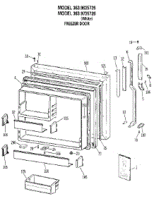Freezer Door parts for Kenmore Refrigerator 363.9735726 (3639735726, 363 9735726) from AppliancePartsPros.com