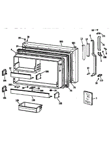 Freezer Door parts for Kenmore Refrigerator 363.9735727 (3639735727, 363 9735727) from AppliancePartsPros.com