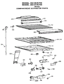 Compartment Separator parts for Kenmore Refrigerator 363.9735756 (3639735756, 363 9735756) from AppliancePartsPros.com