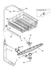 Upper Dishrack And Water Feed Parts parts for Kenmore Dishwasher 665.17334400 (66517334400, 665 17334400) from AppliancePartsPros.com
