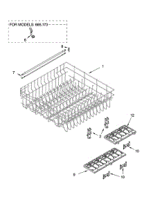 Upper Rack And Track Parts parts for Kenmore Dishwasher 665.17363300 (66517363300, 665 17363300) from AppliancePartsPros.com