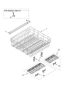 Upper Rack And Track Parts parts for Kenmore Dishwasher 665.17369301 (66517369301, 665 17369301) from AppliancePartsPros.com