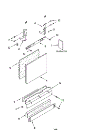 Door And Panel Parts parts for Kenmore Dishwasher 665.17379300 (66517379300, 665 17379300) from AppliancePartsPros.com