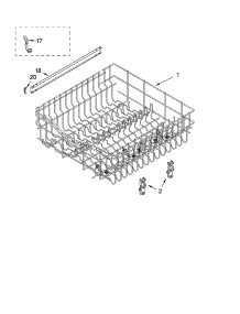Upper Rack And Track Parts parts for Kenmore Dishwasher 665.17382300 (66517382300, 665 17382300) from AppliancePartsPros.com