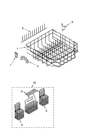 Lower Rack Parts parts for Kenmore Dishwasher 665.17382300 (66517382300, 665 17382300) from AppliancePartsPros.com