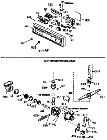Escutcheon Assy / Motor Pump Mech parts for Kenmore Dishwasher 363.1555990 (3631555990, 363 1555990) from AppliancePartsPros.com
