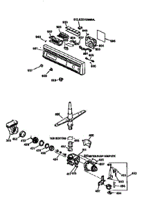 Escutcheon & Motor Pump Mechanism parts for Kenmore Dishwasher 363.1556993 (3631556993, 363 1556993) from AppliancePartsPros.com