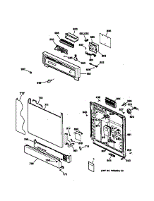 Escutcheon & Door Assembly parts for Kenmore Dishwasher 363.15655892 (36315655892, 363 15655892) from AppliancePartsPros.com