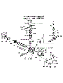Motor Pump Mechanism parts for Kenmore Dishwasher 363.1572590 (3631572590, 363 1572590) from AppliancePartsPros.com