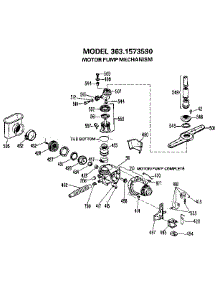 Motor Pump Mechanism parts for Kenmore Dishwasher 363.1573590 (3631573590, 363 1573590) from AppliancePartsPros.com