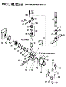 Motor Pump Mechanism parts for Kenmore Dishwasher 363.1573591 (3631573591, 363 1573591) from AppliancePartsPros.com