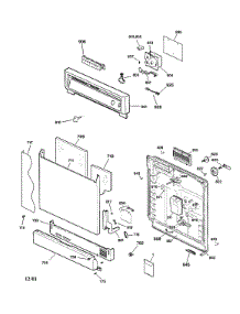 Escutcheon & Door Assembly parts for Kenmore Dishwasher 363.16219100 (36316219100, 363 16219100) from AppliancePartsPros.com