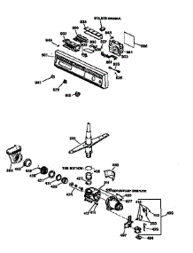 Escutcheon & Motor Pump Mechanism parts for Kenmore Dishwasher 363.1655192 (3631655192, 363 1655192) from AppliancePartsPros.com
