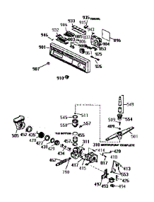 Escutcheon And Motor Pump parts for Kenmore Dishwasher 363.1674590 (3631674590, 363 1674590) from AppliancePartsPros.com