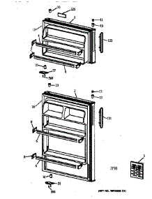 Doors parts for Kenmore Refrigerator 363.37408792 (36337408792, 363 37408792) from AppliancePartsPros.com
