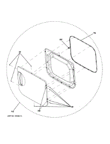 Door Assembly parts for Kenmore Washer Dryer Combo 363.61532110 (36361532110, 363 61532110) from AppliancePartsPros.com