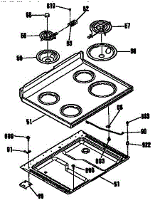 Main Top Section parts for Kenmore Range 363.6244190 (3636244190, 363 6244190) from AppliancePartsPros.com