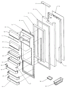 Refrigerator Door parts for Kenmore Refrigerator 596.9500911 (5969500911, 596 9500911) from AppliancePartsPros.com