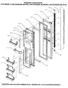 Freezer Door parts for Kenmore Refrigerator 596.95308200 (59695308200, 596 95308200) from AppliancePartsPros.com