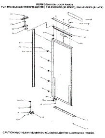 Refrigerator Door parts for Kenmore Refrigerator 596.95308200 (59695308200, 596 95308200) from AppliancePartsPros.com