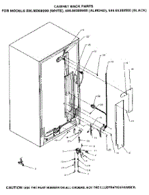 Cabinet Back parts for Kenmore Refrigerator 596.95308200 (59695308200, 596 95308200) from AppliancePartsPros.com