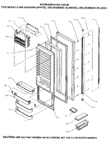 Refrigerator Door parts for Kenmore Refrigerator 596.95308800 (59695308800, 596 95308800) from AppliancePartsPros.com