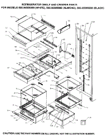 Refrigerator Shelf And Crisper parts for Kenmore Refrigerator 596.95308800 (59695308800, 596 95308800) from AppliancePartsPros.com