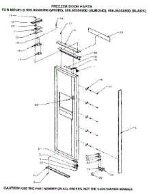 Freezer Door parts for Kenmore Refrigerator 596.95308800 (59695308800, 596 95308800) from AppliancePartsPros.com