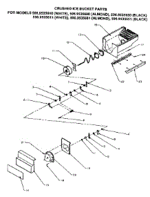 Crushed Ice Bucket parts for Kenmore Refrigerator 596.9535611 (5969535611, 596 9535611) from AppliancePartsPros.com