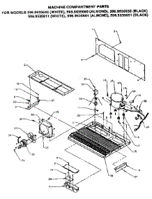 Machine Compartment parts for Kenmore Refrigerator 596.9535650 (5969535650, 596 9535650) from AppliancePartsPros.com