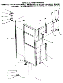 Refrigerator Door parts for Kenmore Refrigerator 596.9535650 (5969535650, 596 9535650) from AppliancePartsPros.com