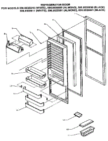 Refrigerator Door parts for Kenmore Refrigerator 596.9535681 (5969535681, 596 9535681) from AppliancePartsPros.com