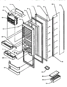 Refrigerator Door parts for Kenmore Refrigerator 596.95508900 (59695508900, 596 95508900) from AppliancePartsPros.com