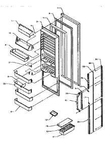 Refrigerator Door parts for Kenmore Refrigerator 596.9555550 (5969555550, 596 9555550) from AppliancePartsPros.com