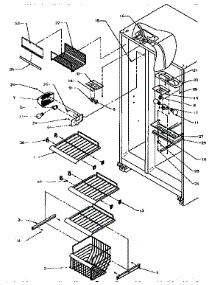 Freezer Shelf And Lighting parts for Kenmore Refrigerator 596.9555550 (5969555550, 596 9555550) from AppliancePartsPros.com