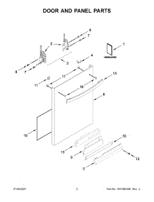 Door And Panel Parts parts for Kenmore Elite Dishwasher 66514845N120 from AppliancePartsPros.com