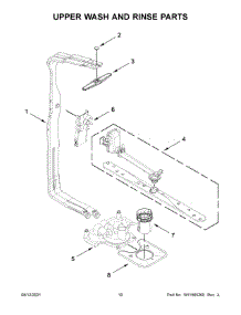 Upper Wash And Rinse Parts parts for Kenmore Elite Dishwasher 66514862N120 from AppliancePartsPros.com