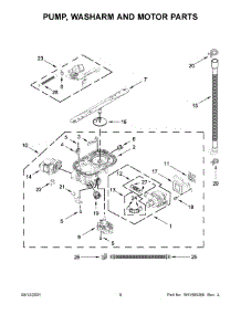 Pump, Washarm And Motor Parts parts for Kenmore Elite Dishwasher 66514869N120 from AppliancePartsPros.com