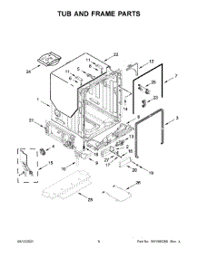 Tub And Frame Parts parts for Kenmore Elite Dishwasher 66514869N120 from AppliancePartsPros.com