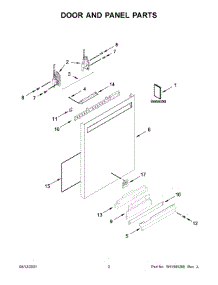 Door And Panel Parts parts for Kenmore Elite Dishwasher 66514869N120 from AppliancePartsPros.com