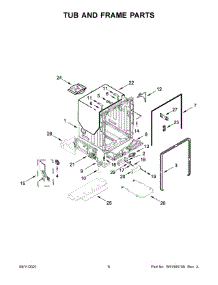 Tub And Frame Parts parts for Kenmore Elite Dishwasher 66514875N120 from AppliancePartsPros.com